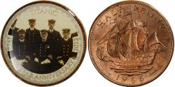 World Coins - Great Britain, Elizabeth II, 1/2 Penny, Titanic, 100 Ans, 1966, Bronze,