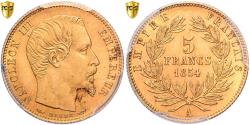 World Coins - France, Napoleon III, 5 Francs, 1854, Paris, Gold, PCGS, , Gadoury:1000