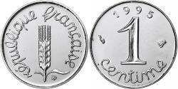 World Coins - France, Centime, Épi, 1995, Paris, BU, Stainless Steel, , Gadoury:91