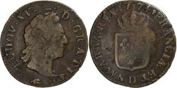World Coins - France, Louis XV, Sol, Sol à la vieille tête, 1774, Lyon, Copper,