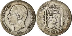 World Coins - Coin, Spain, Alfonso XII, 2 Pesetas, 1883, Madrid, , Silver, KM:678.2