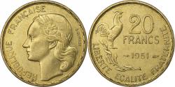 World Coins - France, 20 Francs, Guiraud, 1951, Paris, Aluminum-Bronze, , KM:917.1