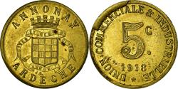 World Coins - Coin, France, Union Commerciale et Industrielle, Annonay, 5 Centimes, 1918