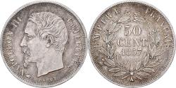 World Coins - France, Napoleon III, 50 Centimes, 1857, Paris, Silver, , Gadoury:414