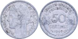 World Coins - France, 50 Centimes, Morlon, 1945, Beaumont - Le Roger, Aluminum,