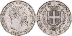 World Coins - Kingdom of Sardinia, Vittorio Emanuele II, 1 Lira, 1860, Milan, Silver