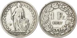 World Coins - Coin, Switzerland, Franc, 1907, Bern, , Silver, KM:24