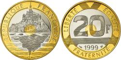 World Coins - Coin, France, Mont Saint Michel, 20 Francs, 1999, Paris, BE,