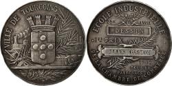 World Coins - France, Medal, Ecole Industrielle, Chambre de Commerce de Tourcoing, 1902, Grau