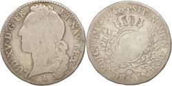 World Coins - Coin, France, Louis XV, 1/2 Écu au bandeau, 1/2 ECU, 44 Sols, 1748, Riom