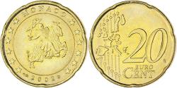 World Coins - Monaco, Rainier III, 20 Euro Cent, 2002, Paris, , Brass, KM:171