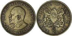 World Coins - Coin, Kenya, 5 Cents, 1971, , Nickel-brass, KM:10