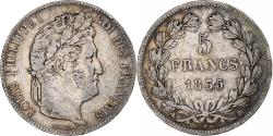 World Coins - France, 5 Francs, Louis-Philippe, 1835, Strasbourg, Silver,