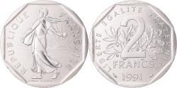 World Coins - Coin, France, Semeuse, 2 Francs, 1991, Monnaie de Paris, BU, , Nickel