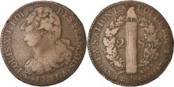World Coins - Coin, France, Louis XVI, 2 sols françois, 2 Sols, 1791, Paris,
