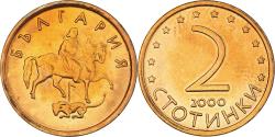 World Coins - Coin, Bulgaria, 2 Stotinki, 2000, , Brass plated steel, KM:238a