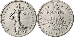 World Coins - France, 1/2 Franc, Semeuse, 1980, Monnaie de Paris, série FDC, Nickel