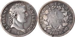 World Coins - Coin, France, Napoléon I, Franc, 1809, Perpignan, , Silver, KM:692.12