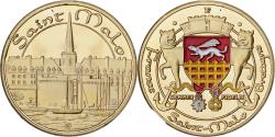 World Coins - France, Medal, Saint-Malo, Gilt steel, Colourized,