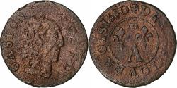 World Coins - France, DOMBES, Gaston d'Orléans, Denier Tournois, 1650, Trévoux,