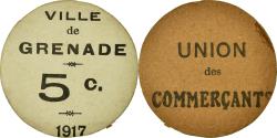 World Coins - Coin, France, Union des Commerçants, Grenade, 5 Centimes, 1917,
