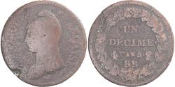 World Coins - Coin, France, Dupré, Decime, AN 8, Strasbourg, , Copper, Gadoury:187a