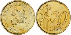 World Coins - Monaco, Rainier III, 20 Euro Cent, 2001, Paris, , Brass, Gadoury:MC176