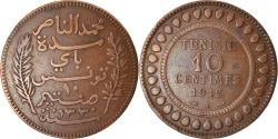 World Coins - Coin, Tunisia, Muhammad al-Nasir Bey, 10 Centimes, 1912, Paris,
