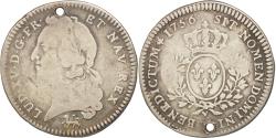 World Coins - Coin, France, Louis XV, 1/5 Écu au bandeau, 24 Sols, 1/5 ECU, 1756, Besan