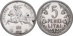 World Coins - Lithuania, 5 Litai, 1925, King's Norton, Silver, , KM:78