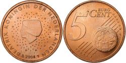 World Coins - Netherlands, 5 Euro Cent, 2004, Utrecht, Copper Plated Steel,