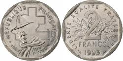 World Coins - France, 2 Francs, Jean Moulin, 1993, MDP, Nickel, , Gadoury:548