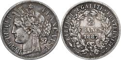 World Coins - France, 2 Francs, Cérès, 1887, Paris, Silver, , Gadoury:530a