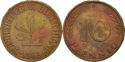 World Coins - Coin, GERMANY - FEDERAL REPUBLIC, 10 Pfennig, 1968, Munich, , Brass
