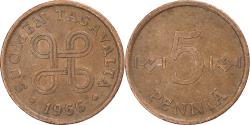 World Coins - Finland, 5 Pennia, 1966