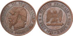 World Coins - France, Napoleon III, 5 Centimes, 1870, Sedan, Satirique, Bronze,