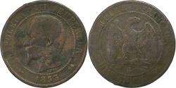 World Coins - France, Napoleon III, 10 Centimes, 1853, Rouen, Bronze, , Gadoury:248