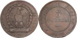 World Coins - Roman Republic, 3 Baiocchi, 1849, Rome, Bronze,