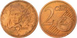 World Coins - France, 2 Euro Cent, BU, 2001, MDP, Copper Plated Steel, , KM:1283