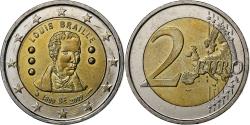 World Coins - Belgium, Albert II, 2 Euro, Louis Braille, 2009, Brussels, Bi-Metallic,