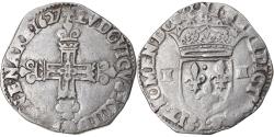 World Coins - Coin, France, Louis XIII, 1/4 Écu à la croix,1627, Bayonne,