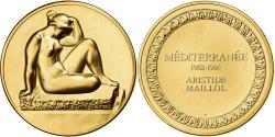 World Coins - France, Medal, Méditerranée, Aristide Maillol, Gilt Bronze,
