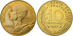 World Coins - France, 10 Centimes, Marianne, 1987, Paris, Aluminum-Bronze,