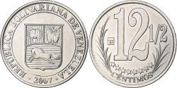 World Coins - Venezuela, 12-1/2 Centimos, 2007, Maracay, Nickel plated steel, , KM:90