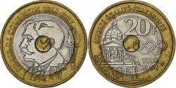 World Coins - France, 20 Francs, Pierre de Coubertin, 1994, Tri-Metallic,