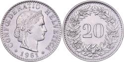 World Coins - Switzerland, 20 Rappen, 1961, Bern, Copper-nickel, , KM:29a
