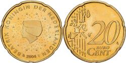 World Coins - Netherlands, Beatrix, 20 Euro Cent, 2004, Utrecht, BU, , Nordic gold