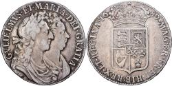 World Coins - Kingdom of England, William and Mary, 1/2 Crown, 1689, London, Silver