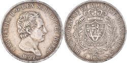 World Coins - Italian States, SARDINIA, Carlo Felice, 5 Lire, 1827, Torino, Silver,