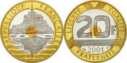 World Coins - Coin, France, Mont Saint Michel, 20 Francs, 2001, , Tri-Metallic